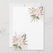 Chic Boho Flowers 50th Birthday Einladung (Rückseite)
