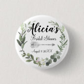 Chic Boho Foilage Brautparty Button (Vorderseite)