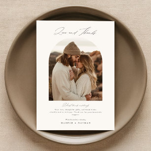 Chic Boho Foto Wedding Danke-Card Dankeskarte