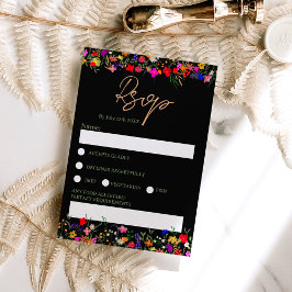 Chic boho helle wilde Blume Hochzeit rsvp Einladung