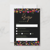 Chic boho helle wilde Blume Hochzeit rsvp Einladung (Vorderseite)