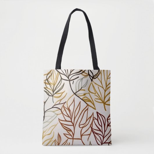 Chic boho Herbstblätter abstrakt Tasche (Vorderseite)
