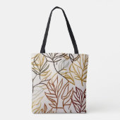 Chic boho Herbstblätter abstrakt Tasche (Rückseite)
