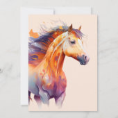 Chic Boho Horse Beige Brown Pony Birthday Party Einladung (Rückseite)
