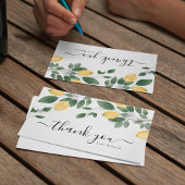 Chic Boho Lemon & Greenery Watercolor Dankeskarte