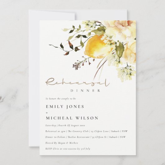 Chic Boho Lemon Probe Einladung (Vorderseite)