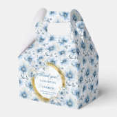Chic Boho Light Blue Gold Wedding Danke Box Geschenkschachtel (Vorderseite)
