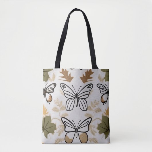 Chic boho line art abstrakt vektorschmetterlinge tasche (Vorderseite)