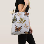 Chic boho line art abstrakte Schmetterlinge Tasche (Von Nahem)