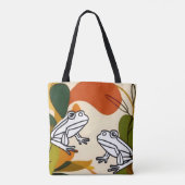 Chic boho line art abstrakte Vektorfrösche Tasche (Rückseite)