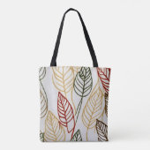 Chic boho Linie Art Herbst Blätter Vektor abstrakt Tasche (Rückseite)
