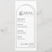 Chic Boho Minimal Text Script Wedding Menü Menükarte (Vorderseite)