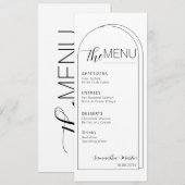Chic Boho Minimal Text Script Wedding Menü Menükarte (Vorne/Hinten)