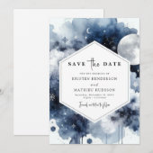 Chic Boho Moonlit Wedding Save The Date (Vorne/Hinten)