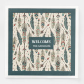 Chic Boho Napkins Feathers & Arrows Individuelle N Serviette (Vorderseite)