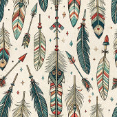 Chic Boho Napkins Feathers & Arrows Individuelle N Serviette