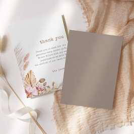 Chic Boho Pampas Grass Baby Dusche Danke Karte