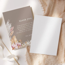 Chic Boho Pampas Grass Baby Dusche Danke Karte