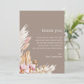 Chic Boho Pampas Grass Baby Dusche Danke Karte (Stehend Vorderseite)