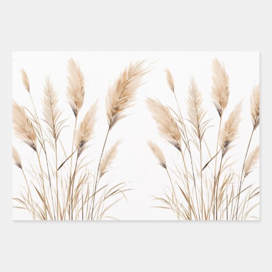Chic boho Pampas Grass Baby Dusche Geschenkpapier Set (Vorderseite 3)