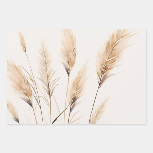 Chic boho Pampas Grass Baby Dusche Geschenkpapier Set (Vorderseite)
