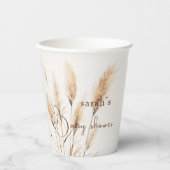 Chic boho Pampas Grass Baby Dusche Pappbecher (Vorderseite)