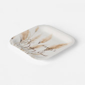 Chic boho Pampas Grass Baby Dusche Pappteller (Gewinkelt)