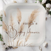 Chic boho Pampas Grass Baby Dusche Pappteller