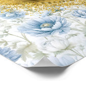 Chic Boho Pastel Blue Gold Wedding Custom Tabletop Poster (Ecke)