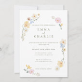 Chic Boho Pastel Foto Hochzeit Einladung (Vorderseite)