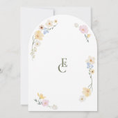 Chic Boho Pastel Wildblumen Frühjahrssommer Hochze Einladung (Rückseite)