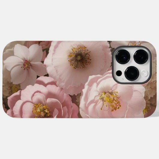 Chic Boho Pink Blume Ästhetik Case-Mate iPhone Hülle (Rückseite (Horizontal))