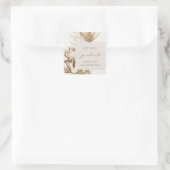 Chic Boho Protea Dry Palm Foto Abschluss Quadratischer Aufkleber (Tasche)