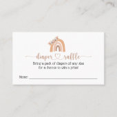 Chic Boho Rainbow Diaper Raffle Baby Duschkarte Visitenkarte (Vorderseite)