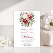 Chic Boho Red Blush Gold Wedding Invitation Einladung