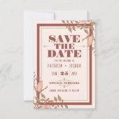 Chic Boho Rosé Beige Hochzeit Save the Date (Vorderseite)