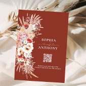 Chic Boho Rustic & Blush Wasserfarbenblühende Hoch Einladung