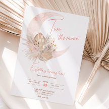 Chic boho rustikale Pampas Blumenmoon 2. Geburtsta