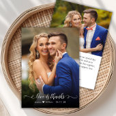 Chic Boho Script 2 Foto Wedding Danke Karte