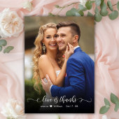 Chic Boho Script 2 Foto Wedding Danke Karte