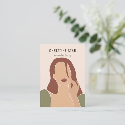 Chic Boho Silhouette Earring Display Card Visitenkarte (Stehend Vorderseite)