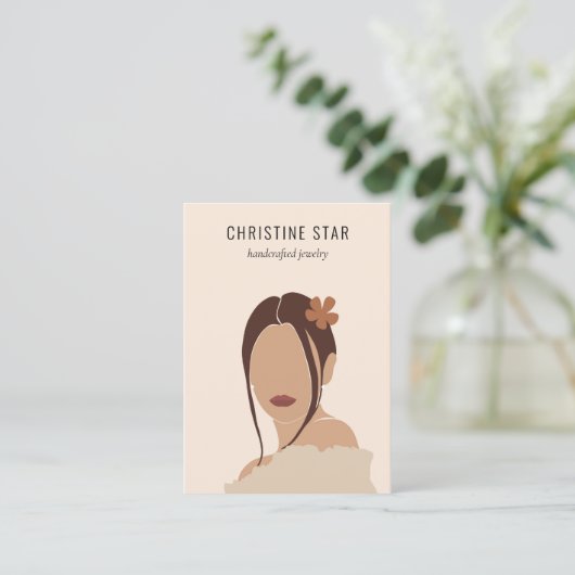 Chic Boho Silhouette Earring Display Card Visitenkarte (Stehend Vorderseite)