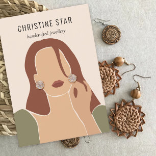 Chic Boho Silhouette Earring Display Card Visitenkarte
