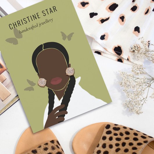 Chic Boho Silhouette Earring Display Card Visitenkarte