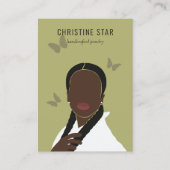 Chic Boho Silhouette Earring Display Card Visitenkarte (Vorderseite)