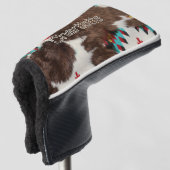 Chic Boho Southwestern Cowhide Name Golf Headcover (3/4 Vorderseite)