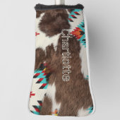 Chic Boho Southwestern Cowhide Name Golf Headcover (Rotieren 90)