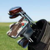 Chic Boho Southwestern Cowhide Name Golf Headcover (In Situ)