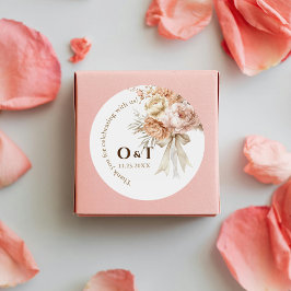 Chic Boho Stil Hochzeit Vielen Dank, dass Sie Stic Runder Aufkleber