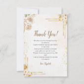 Chic Boho Style with Beige and Yellow Blooms Dankeskarte (Vorderseite)